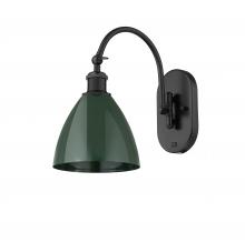 Innovations Lighting 518-1W-BK-MBD-75-GR - Plymouth - 1 Light - 8 inch - Matte Black - Sconce