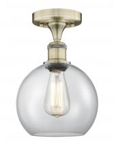 Innovations Lighting 616-1F-AB-G122-8 - Athens - 1 Light - 8 inch - Antique Brass - Semi-Flush Mount