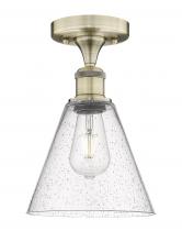 Innovations Lighting 616-1F-AB-GBC-84 - Berkshire - 1 Light - 8 inch - Antique Brass - Semi-Flush Mount