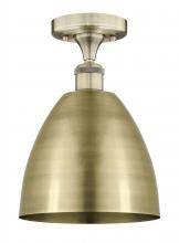 Innovations Lighting 616-1F-AB-MBD-9-AB - Bristol - 1 Light - 9 inch - Antique Brass - Semi-Flush Mount