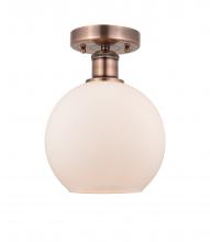 Innovations Lighting 616-1F-AC-G121-8 - Athens - 1 Light - 8 inch - Antique Copper - Semi-Flush Mount