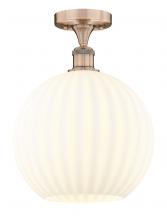 Innovations Lighting 616-1F-AC-G1217-12WV - White Venetian - 1 Light - 12 inch - Antique Copper - Semi-Flush Mount