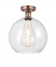 Innovations Lighting 616-1F-AC-G122-12 - Athens - 1 Light - 12 inch - Antique Copper - Semi-Flush Mount