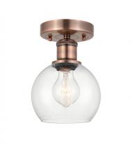 Innovations Lighting 616-1F-AC-G122-6 - Athens - 1 Light - 6 inch - Antique Copper - Semi-Flush Mount