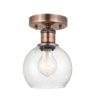 Innovations Lighting 616-1F-AC-G124-6 - Athens - 1 Light - 6 inch - Antique Copper - Semi-Flush Mount