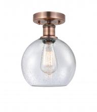 Innovations Lighting 616-1F-AC-G124-8 - Athens - 1 Light - 8 inch - Antique Copper - Semi-Flush Mount