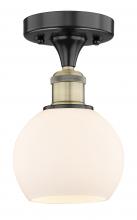 Innovations Lighting 616-1F-BAB-G121-6 - Athens - 1 Light - 6 inch - Black Antique Brass - Semi-Flush Mount