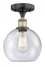 Innovations Lighting 616-1F-BAB-G124-8 - Athens - 1 Light - 8 inch - Black Antique Brass - Semi-Flush Mount