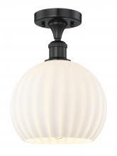 Innovations Lighting 616-1F-BK-G1217-10WV - White Venetian - 1 Light - 10 inch - Matte Black - Semi-Flush Mount