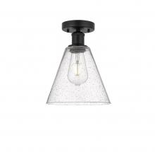 Innovations Lighting 616-1F-BK-GBC-84 - Berkshire - 1 Light - 8 inch - Matte Black - Semi-Flush Mount