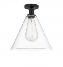 Innovations Lighting 616-1F-OB-GBC-122 - Berkshire - 1 Light - 12 inch - Oil Rubbed Bronze - Semi-Flush Mount