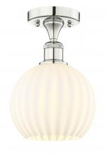 Innovations Lighting 616-1F-PN-G1217-8WV - White Venetian - 1 Light - 8 inch - Polished Nickel - Semi-Flush Mount