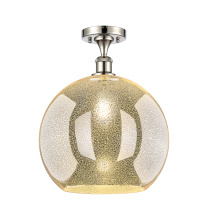 Innovations Lighting 616-1F-PN-G128-14 - Athens - 1 Light - 14 inch - Polished Nickel - Semi-Flush Mount
