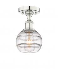 Innovations Lighting 616-1F-PN-G556-6CL - Rochester - 1 Light - 6 inch - Polished Nickel - Semi-Flush Mount