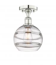 Innovations Lighting 616-1F-PN-G556-8CL - Rochester - 1 Light - 8 inch - Polished Nickel - Semi-Flush Mount