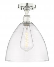 Innovations Lighting 616-1F-PN-GBD-122 - Bristol - 1 Light - 12 inch - Polished Nickel - Semi-Flush Mount