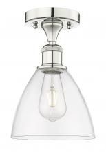 Innovations Lighting 616-1F-PN-GBD-752 - Bristol - 1 Light - 8 inch - Polished Nickel - Semi-Flush Mount