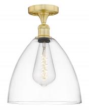 Innovations Lighting 616-1F-SG-GBD-122 - Bristol - 1 Light - 12 inch - Satin Gold - Semi-Flush Mount