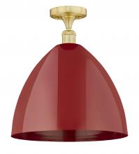 Innovations Lighting 616-1F-SG-MBD-16-RD - Plymouth - 1 Light - 16 inch - Satin Gold - Semi-Flush Mount