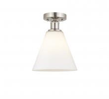 Innovations Lighting 616-1F-SN-GBC-81 - Berkshire - 1 Light - 8 inch - Brushed Satin Nickel - Semi-Flush Mount