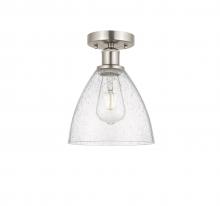 Innovations Lighting 616-1F-SN-GBD-754 - Bristol - 1 Light - 8 inch - Brushed Satin Nickel - Semi-Flush Mount