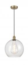 Innovations Lighting 616-1P-AB-G124-12 - Athens - 1 Light - 12 inch - Antique Brass - Cord hung - Mini Pendant