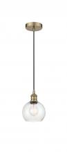 Innovations Lighting 616-1P-AB-G124-6 - Athens - 1 Light - 6 inch - Antique Brass - Cord hung - Mini Pendant