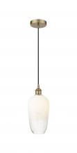 Innovations Lighting 616-1P-AB-G484-7OP - Brookhaven Flute - 1 Light - 7 inch - Antique Brass - Cord hung - Mini Pendant