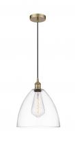 Innovations Lighting 616-1P-AB-GBD-122 - Bristol - 1 Light - 12 inch - Antique Brass - Cord hung - Mini Pendant