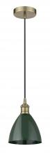 Innovations Lighting 616-1P-AB-MBD-75-GR - Plymouth - 1 Light - 8 inch - Antique Brass - Cord hung - Mini Pendant