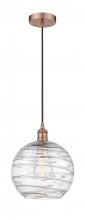 Innovations Lighting 616-1P-AC-G1213-10 - Athens Deco Swirl - 1 Light - 10 inch - Antique Copper - Cord hung - Mini Pendant