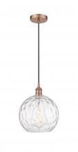 Innovations Lighting 616-1P-AC-G1215-10 - Athens Water Glass - 1 Light - 10 inch - Antique Copper - Cord hung - Mini Pendant