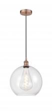 Innovations Lighting 616-1P-AC-G122-12 - Athens - 1 Light - 12 inch - Antique Copper - Cord hung - Mini Pendant