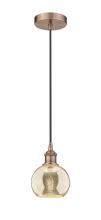 Innovations Lighting 616-1P-AC-G128-6 - Athens - 1 Light - 6 inch - Antique Copper - Cord hung - Mini Pendant