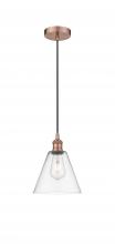 Innovations Lighting 616-1P-AC-GBC-82 - Berkshire - 1 Light - 8 inch - Antique Copper - Cord hung - Mini Pendant