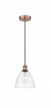 Innovations Lighting 616-1P-AC-GBD-752 - Bristol - 1 Light - 8 inch - Antique Copper - Cord hung - Mini Pendant