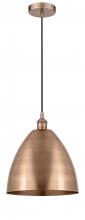 Innovations Lighting 616-1P-AC-MBD-12-AC - Bristol - 1 Light - 12 inch - Antique Copper - Cord hung - Mini Pendant