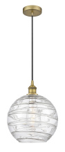 Innovations Lighting 616-1P-BB-G1213-12CL - Athens Deco Swirl - 1 Light - 12 inch - Brushed Brass - Cord hung - Mini Pendant