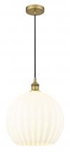 Innovations Lighting 616-1P-BB-G1217-14WV - White Venetian - 1 Light - 14 inch - Brushed Brass - Cord Hung - Pendant