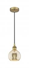 Innovations Lighting 616-1P-BB-G128-6 - Athens - 1 Light - 6 inch - Brushed Brass - Cord hung - Mini Pendant