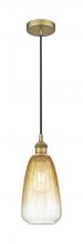 Innovations Lighting 616-1P-BB-G480-6AM - Brookhaven Almond - 1 Light - 6 inch - Brushed Brass - Cord hung - Mini Pendant