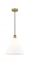 Innovations Lighting 616-1P-BB-GBC-121 - Berkshire - 1 Light - 12 inch - Brushed Brass - Cord hung - Mini Pendant