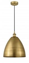 Innovations Lighting 616-1P-BB-MBD-12-BB - Bristol - 1 Light - 12 inch - Brushed Brass - Cord hung - Mini Pendant