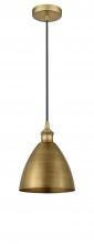 Innovations Lighting 616-1P-BB-MBD-75-BB - Bristol - 1 Light - 8 inch - Brushed Brass - Cord hung - Mini Pendant