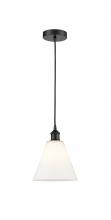 Innovations Lighting 616-1P-BK-GBC-81 - Berkshire - 1 Light - 8 inch - Matte Black - Cord hung - Mini Pendant