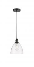 Innovations Lighting 616-1P-BK-GBD-752 - Bristol - 1 Light - 8 inch - Matte Black - Cord hung - Mini Pendant