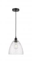 Innovations Lighting 616-1P-BK-GBD-94 - Bristol - 1 Light - 9 inch - Matte Black - Cord hung - Mini Pendant