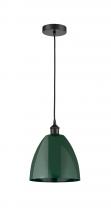 Innovations Lighting 616-1P-BK-MBD-9-GR - Plymouth - 1 Light - 9 inch - Matte Black - Cord hung - Mini Pendant