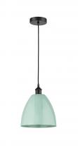 Innovations Lighting 616-1P-BK-MBD-9-SF - Plymouth - 1 Light - 9 inch - Matte Black - Cord hung - Mini Pendant