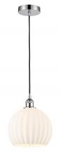 Innovations Lighting 616-1P-PC-G1217-10WV - White Venetian - 1 Light - 10 inch - Polished Chrome - Cord Hung - Mini Pendant